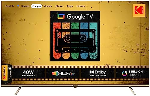 KODAK 164 cm (65 inches) CAPRO Series 4K Ultra HD LED Google TV 65CAPRO5099 (Rose Gold)