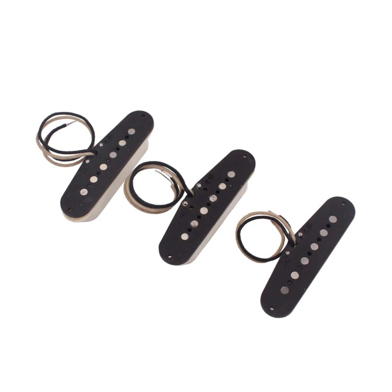Set Pickup Single Coil 48/50/52mm per Chitarra Elettrica | Neck, Middle, Bridge, Finitura Bianco Latte, Frame Plastico Incluso, per Bassi e Fai-da-te