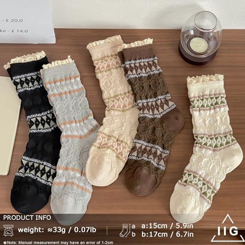 Image of IIG Womens Novelty Cotton Crew Socks Cute Animals Socks Fun Flower Socks (fit women's shoe size 5-9)