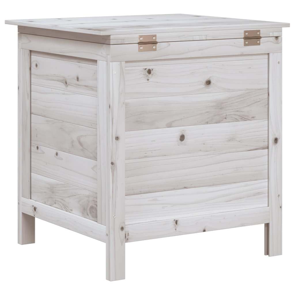 Genérico Arcón de jardín Madera Maciza Abeto Blanco 50x49x56,5 cm,Cajas de almacenaje para exteriores-364749