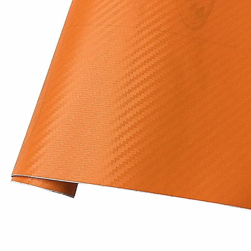 Autofolie 500mm x 2000mm 3D Carbon Fiber Vinyl Car Wrap Blatt Rolle Film Auto Aufkleber und Abziehbilder Motorrad Zubehör Autos(Orange,50cmx10m)