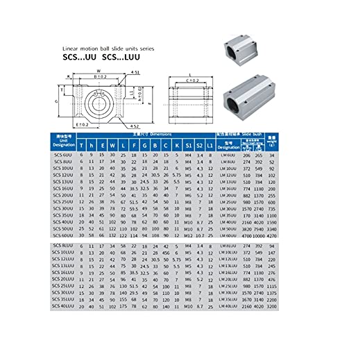 Arbre linéaire et roulement SCS12UU pour glissière d'imprimante 3D DIY - 4