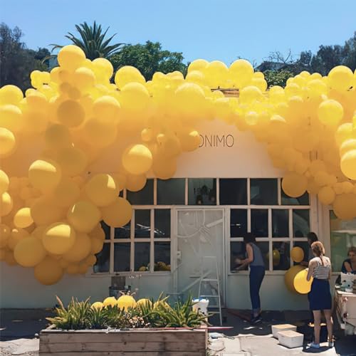 Image of PartyWoo Mustard Yellow fall Latex Helium Birthday Balloons 50pcs