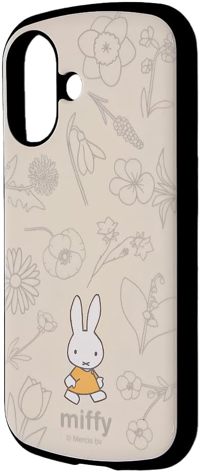 イングレム Ingrem iPhone 16 (2024 Released Model) Case Miffy Super! Protective Case MiA Shock Absorption Bumper Hybrid Case Flower iPhone 16 Smartphone Case Smartphone Case IN-BP46AC4/MF49