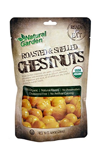 Natural Garden 100% Organic Roasted & Shelled Chestnut Blend, Large, 8.8 Ounce