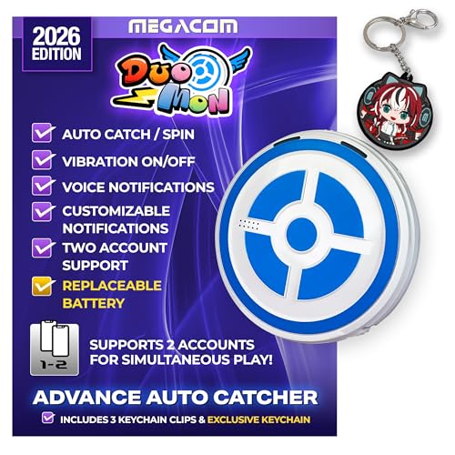 Megacom DuoMon Advance Auto Catcher for Pokemon Go Plus - 2 Account Play Auto Catch & Spin Voice Alerts Customizable Settings - 2026 Edition