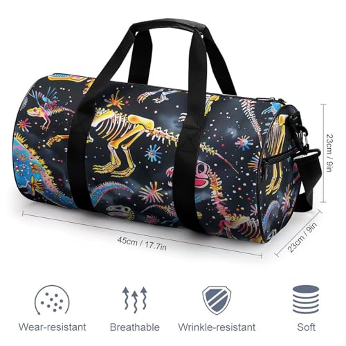 Travel Duffle Bag Black Dinosaur Skeleton Weekender Bags for Women Large Capacity Travel Overnight Bags Foldable Carry On Tote Bags Lightweight Sport Gym Bag For Travel/Gift2