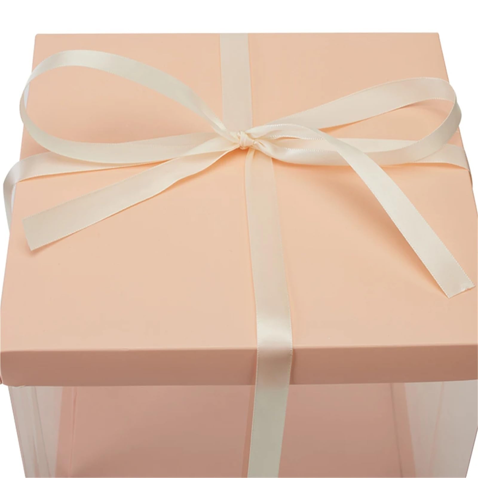 Caja embalaje Clear Plastic Cake Box With Ribbon Emovable Lid, 34cm W X D 37cm H para tartas