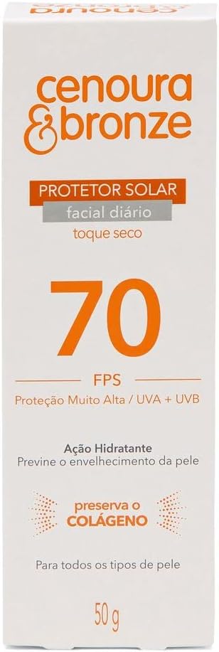 Cenoura e Bronze Protetor Solar Facial Fps70 - 50 g Menor preço em Cenoura e Bronze Protetor Solar Facial Fps70 - 50 g