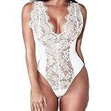 Lencería sexy mujer talla grande picardías babydoll de encaje y raso de corte imperio con tanga a juego para mujer fishnet sheer open crotch cuerpo de almacenamiento bodysuit Lencería De Dormir Vestido Interior Cordón Ropa Encaje Mujeres
