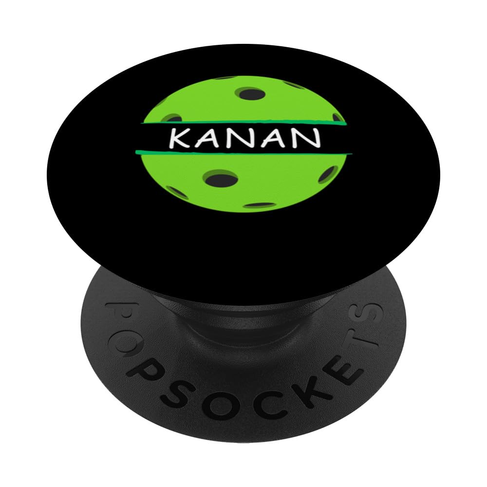 Novelty Pickleball Personalized Name Kanan Sports PopSockets Swappable PopGrip, Black