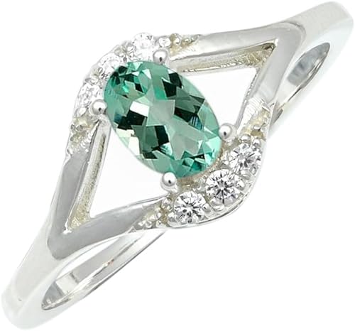 SILVERNROCK Aquamarine Lab Grown Gemstone Silver plated Meditation Ring Men & Wo