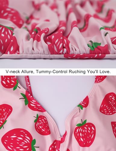 AONTUS Plus Size Hawaiian Print Swimdress for Women Long Torso One Piece Swimsuits with Tummy Control Boy Shorts4