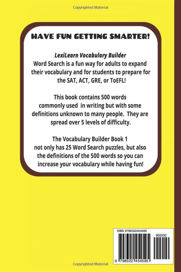 Word Search Vocabulary Builder - Book 1: 500 SAT/ACT/GRE Challenging Study Words for Adults with Definitions - Image 2