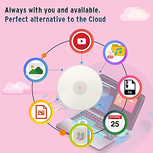 Image of DVD+R 4.7GB 16X White Inkjet Printable Hub Printable - 100pk Cake Box (FFB) 63C-215-BX, 100 pieces