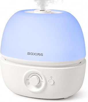 BOXING 3L Cool Mist Humidifier for Bedroom, Top Fill, Quiet, Night Light