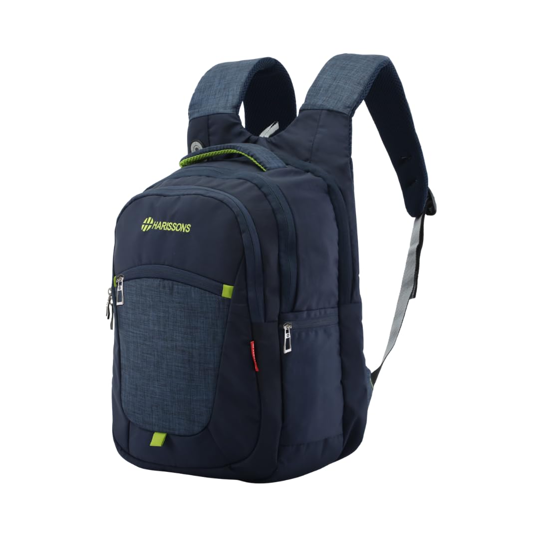 Harissons Delta 39L Water Resistant Laptop Backpack for Men & Women | Fits 15.6" Laptops with Quick Pocket Access, Ergo Grip Backstraps & Pocket with Rain Cover | Ideal for Travel & School (Navy Blue) (B07P6CNKHV) Amazon Price History, Amazon Price Tracker