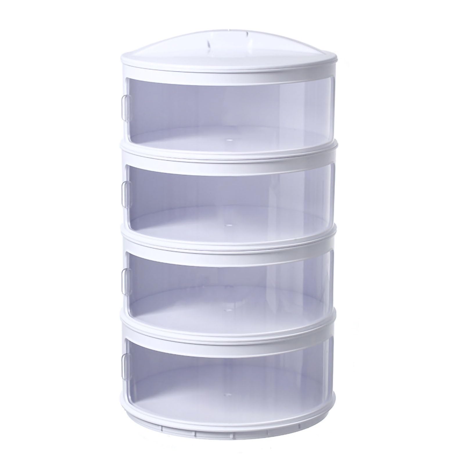 Cubierta de Microondas ABS para Conservación de Alimentos con Diseño de Preservación del Calor Apilable y a Prueba de Polvo para Cocina 24,5 Cm (cuatro capas)