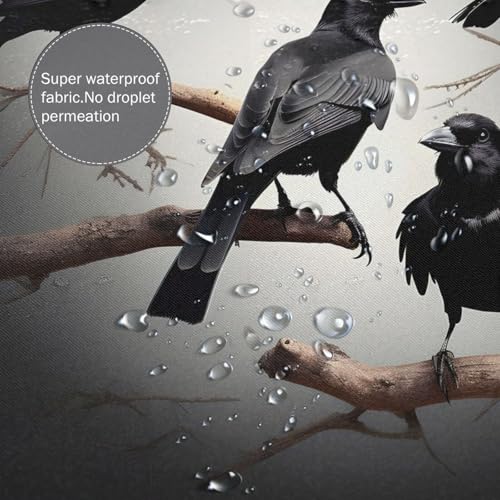 Rideau de douche corbeau noir 183x183cm polyester accessoires salle de bain - 7