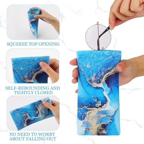 Image of 3 Pack Soft Glasses Case, Eyeglass Case Leather Sunglass Case, Portable Glasses Pouch for Women Men Kid