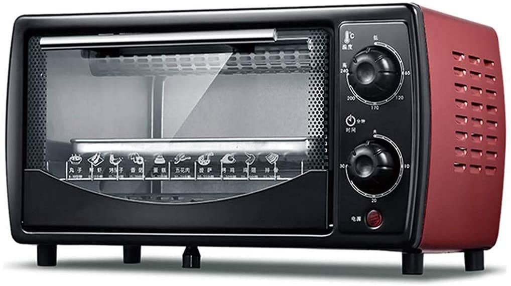 Mini Forno da 12 Litri ， con girarrosto ， Grill Elettrico Temporizzazione di 30 Minuti Dissipazione del Calore Superiore e Inferiore Convezione Forno tostapane da appoggio Utile