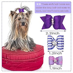 Pet show 20pcs small dog hair bows with rubber bands puppies doggies cats topknot bowknot matching hair grooming accessories for boy girl pomeranian yorkie poodle maltese shih tzu groomer   cucciolini doodles