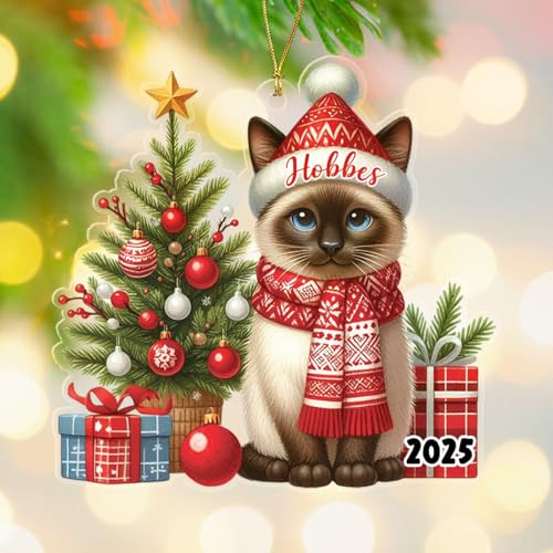 Customized Siamese Cat Ornament for Gift, Christmas 2025