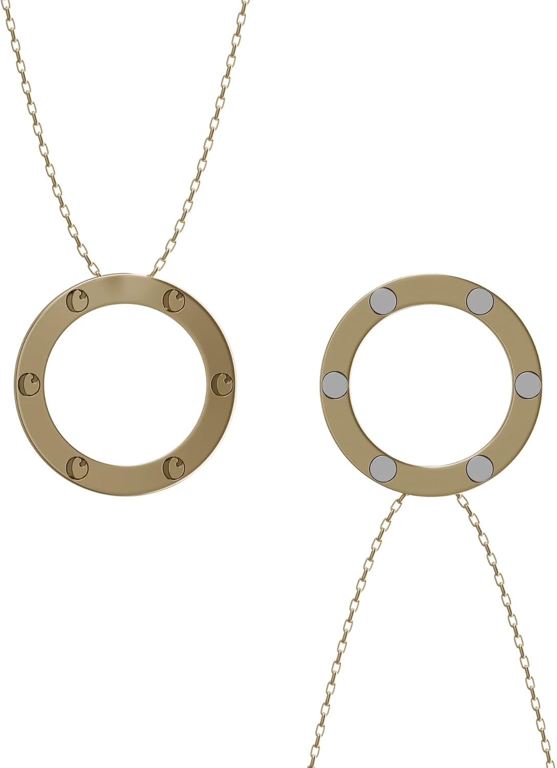 CALMI - Magnetic Wellness Pendant with Adjustable Stainless Steel Design - 18K Gold-Plated - Wearable Magnetic Field Accessory for General Wellbeing | Unisex (Gold)