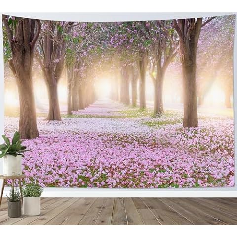 LB Pink Floral Sunshine Tapestry Wall Hanging Cover