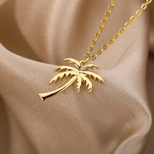 Collier pendentif palmier vague de plage pour look d'été - 4