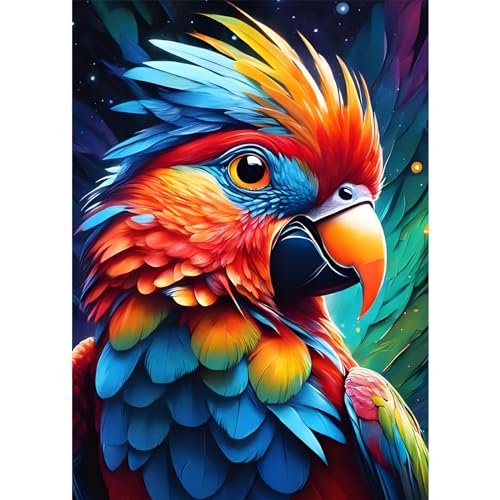 EOBROMD Parrot Diamond Painting Kit for Adults, 5D Full Round Drill Crystal Rhinestone Art Craft