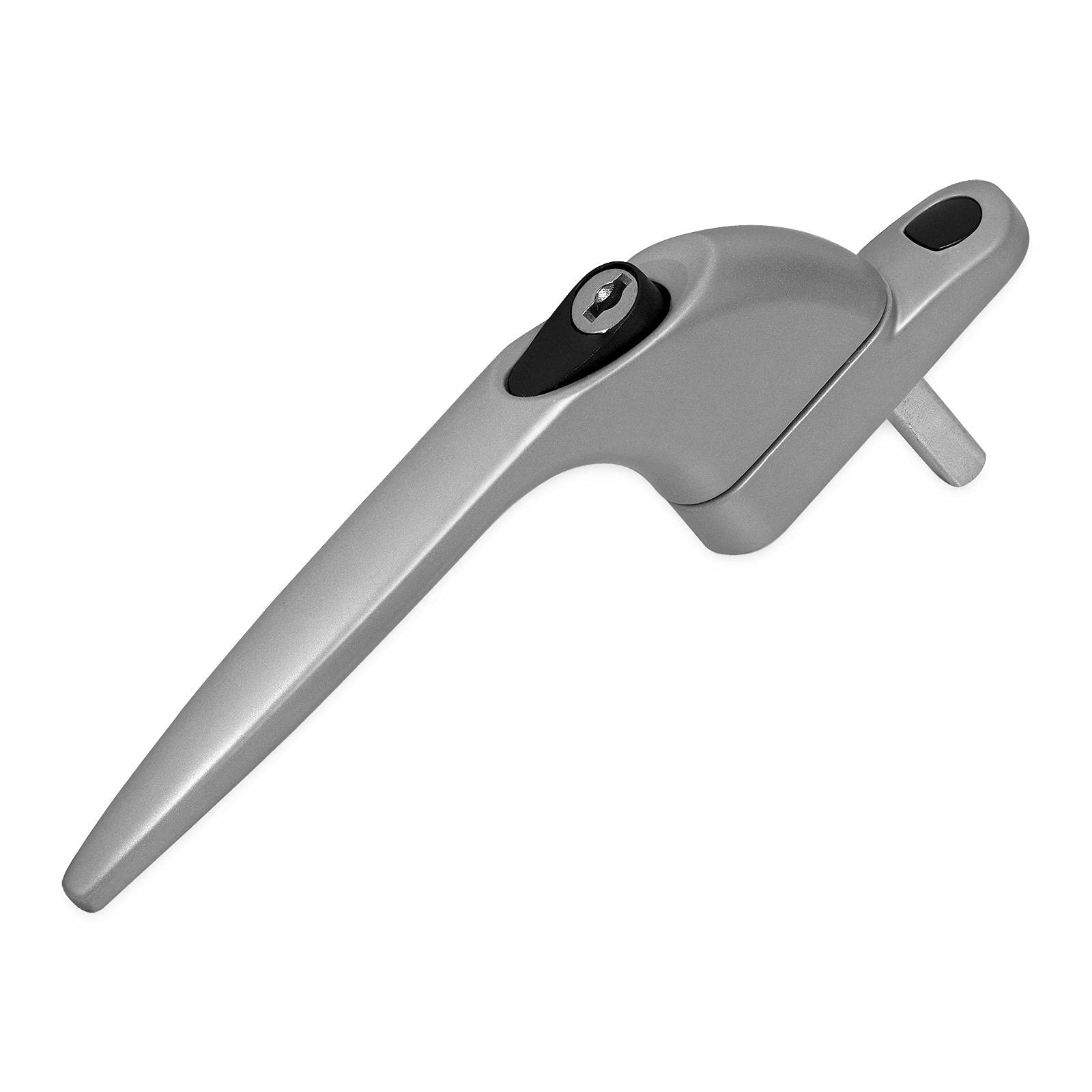 uPVC Universal Window Handle Inline Locking Espag Double Glazing Satin Silver 20mm