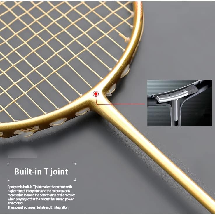 Miniatura 4 de GGRBH Super Light 8U 65G Badminton Rackets Strung Professional Full Carbon Fiber Racquet Bags Max Tension 30LBS Padel for Adult