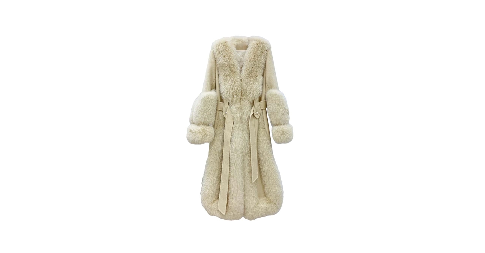 Loose fur coat【Ivory】ORGUE オルグ faux–fur coat with “divine” embroidery avorio | forte_forte