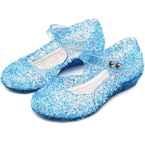 Image of techcity Princess Girls Sandals Dress Up Dance Party Cosplay Jelly Shoes for Kids Toddler Mary Janes
