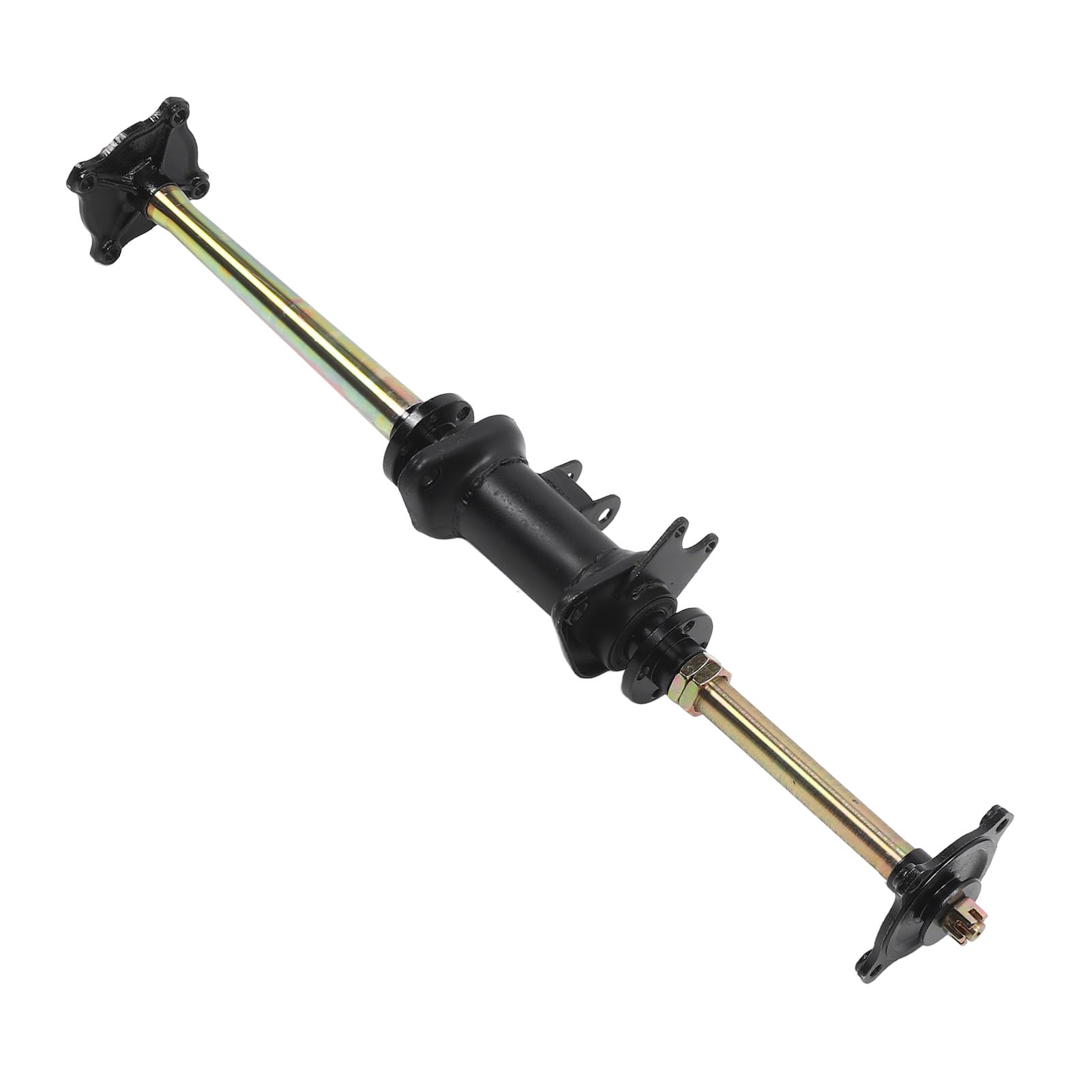 Jeffergarden Zespół Tylnej Osi Gokartowej, oś Tylna ze Stopu Stali 25 Mm, 810 Mm z piastą i Mocowaniem Hamulca, łatwa Instalacja Zamienna do Pojazdów Terenowych ATV Karting DIY