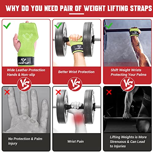 Image of Weight Lifting Wrist Strap, Double-Layer Leather for Deadlift Powerlifting