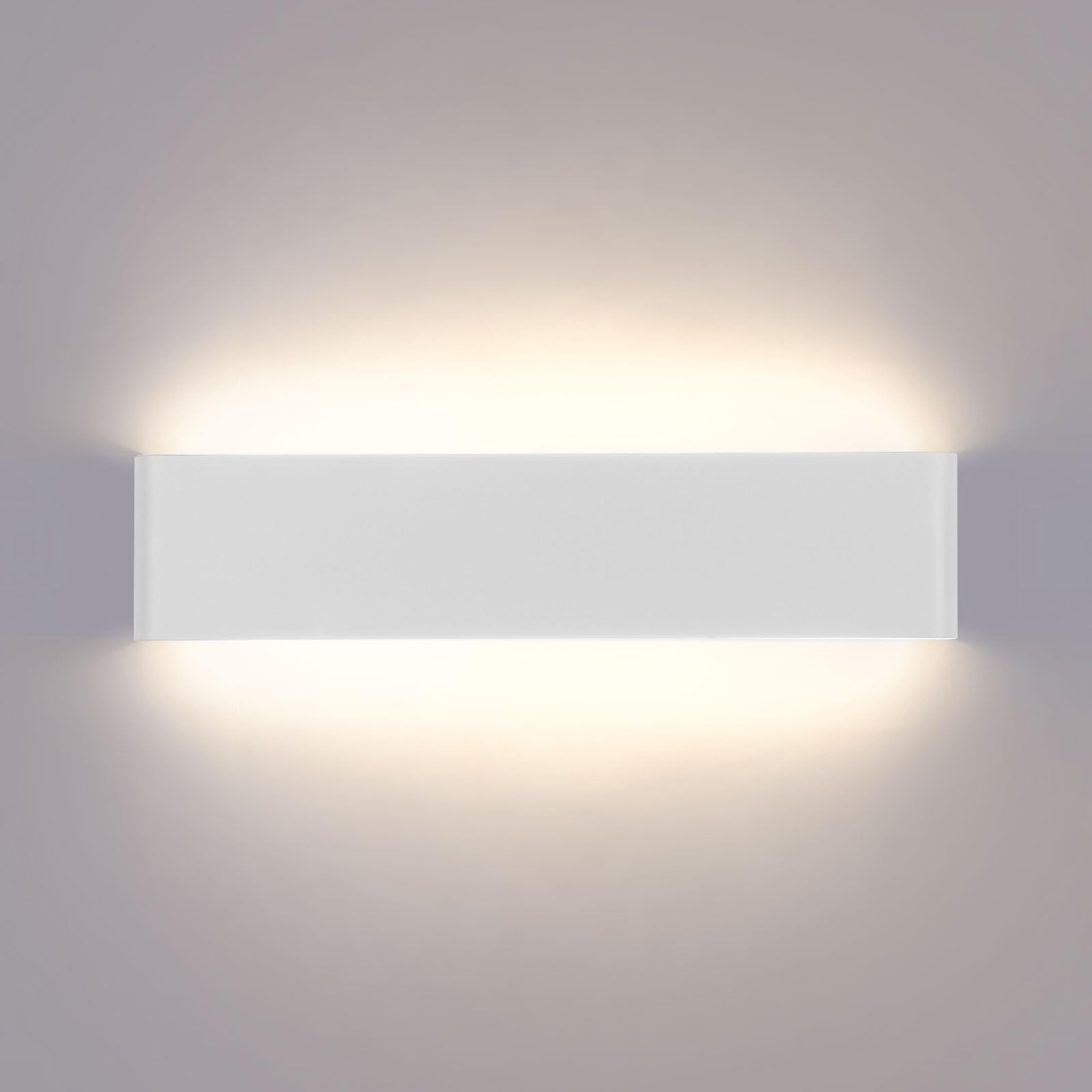 Lightess 16W 1600 Apliques de Pared Interior Lámpara de Pared LED Moderna Luz de Aluminio Acrílico Iluminación para Salón Sala de Estar Dormitorio Baño Escalera (4000k, blanco)