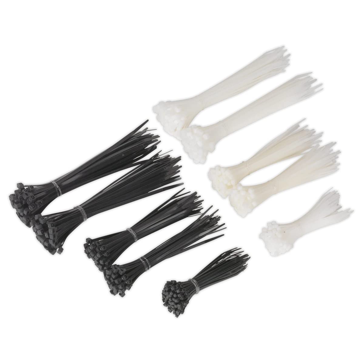 Sealey CT600BW Cable Tie Assortment Black/White Pack of 600