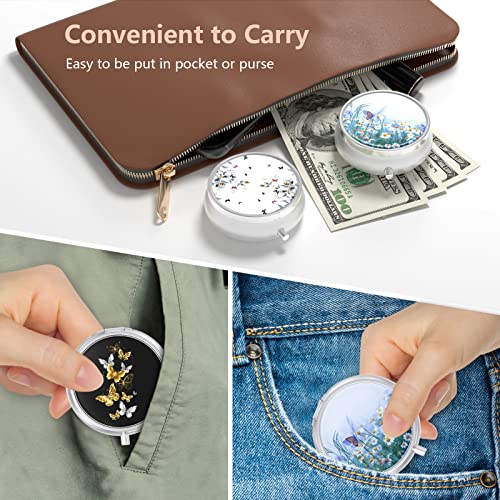 Image of Pill Box, Small Pill Case for Purse & Pocket, Travel Medicine Organizer | Cute Travel Medicine Organizer, Portable Medicine Container Holder to Hold Vitamins, Medication, Fish Oil & Supplement