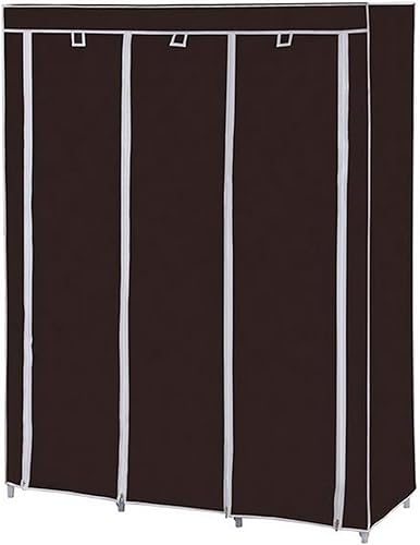 AKDXM Perchero de almacenamiento de ropa no tejido, 4 capas, 10 compartimentos, color marrón, particiones independientes, cubierta de tela