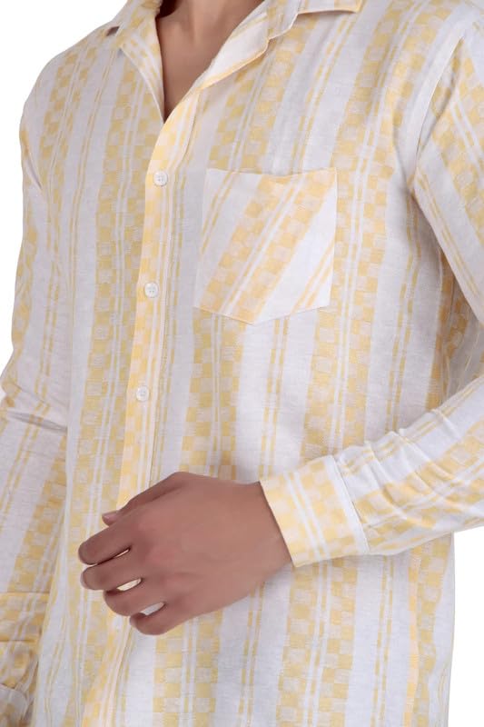 Image of Men's Khadie Cotton Long Sleeves Striped Casual Shirt