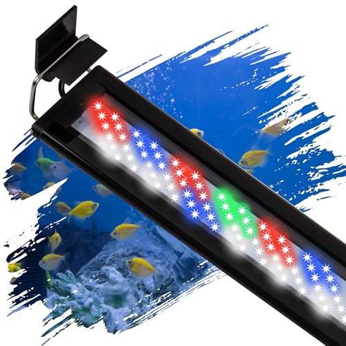 Led Aquarium Light, Full Spectrum Fish Tank Lights, 40 Gallon Freshwater Fishtank Hood Lighting for Grow Fish, Plants, Adjustable from 36 to 44 Inch