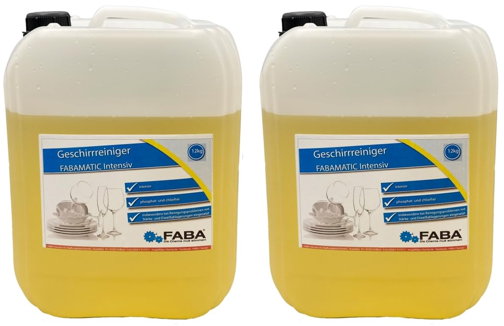 FABA Geschirrreiniger Spülmaschinenreiniger für Gastro Spülmaschinen 2 x 12 kg inkl. Auslaufhilfe