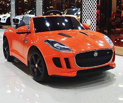 Jaguar Authorized Jaguar F-TYPE 12V Luxury Kids Ride On Car Battery Powered MP3 LED Door Open Kids Vehicle With Remote Control, Orange