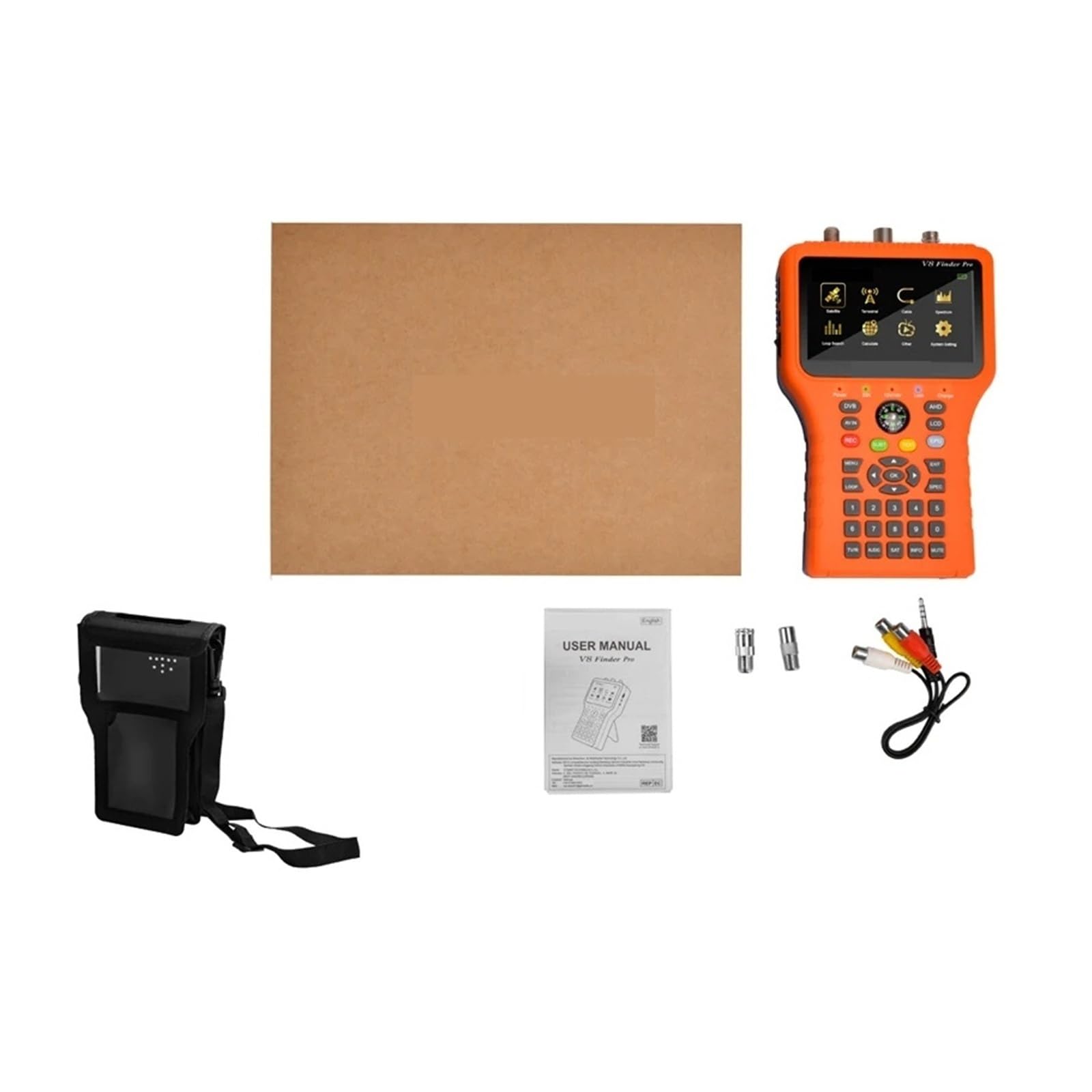 Misuratore di segnale via cavo satellitare e terrestre V8 DVB-S2X/S2/S/T2/T/C Trova satellite TV portatile Visualizzazione chiara