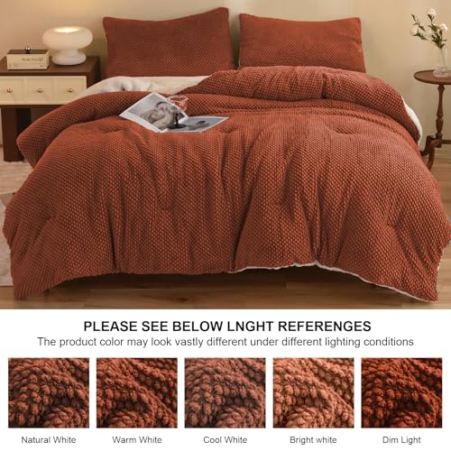 Juego de edredón jacquard 3D cálido para no pasar frío en cama individual 6