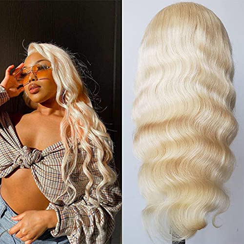 Impresssia Blonde Body Wave 613 Lace Front Wig Human Hair with Baby Hair Pre Plucked 13x4 H-D Transparent Lace Body Wave 613 Human Hair Lace Front Wig 28 inch Free Part 150% Density