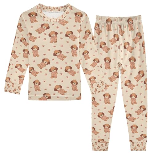 senya Cute Dog Footprint Aa Pajamas Set Long Sleeve Soft Cotton Sleepwear 2 Piece