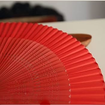 Amazon.co.jp: 扇子赤い扇子、音楽祭用の竹の柄扇子